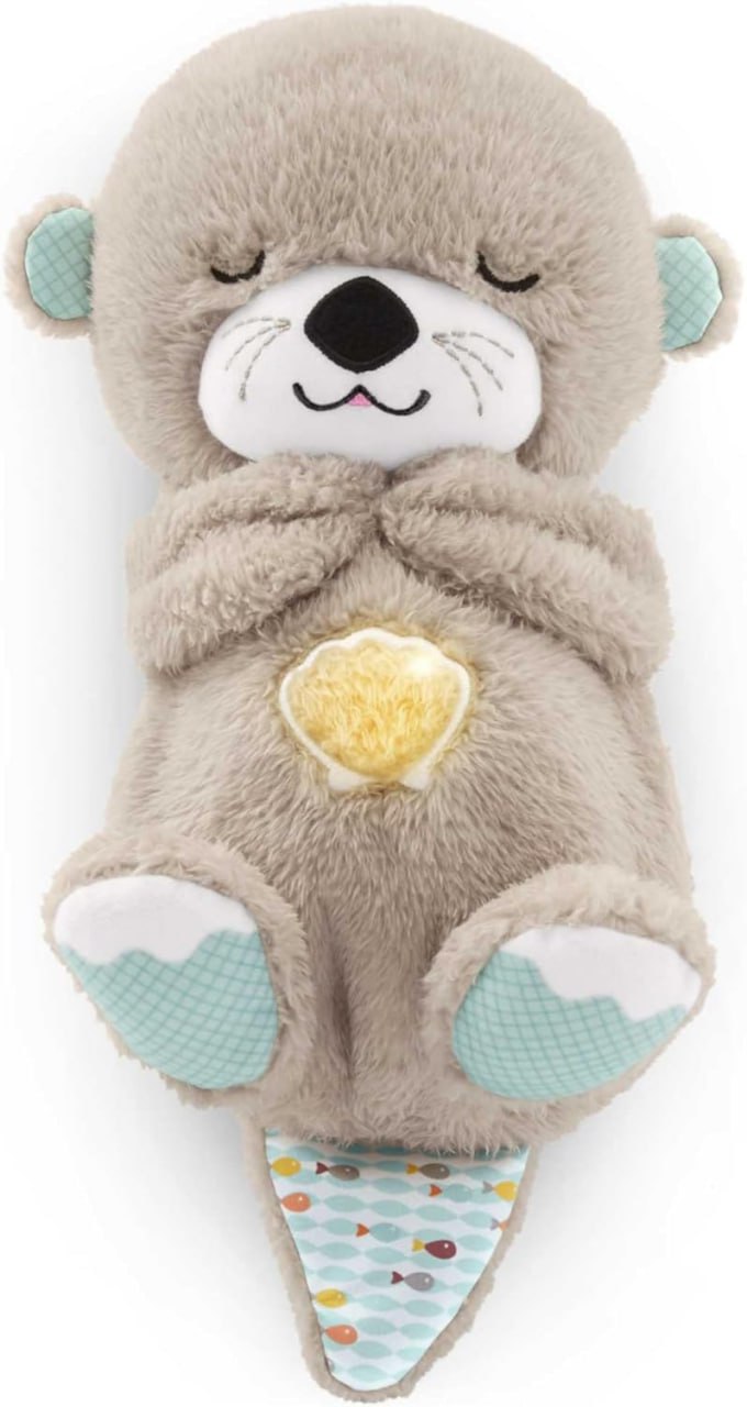 Breathing Teddy Bear Plush Sound Machine – Baby Gift with Music, Lights & Breathing Motion Infant Toys for Newborns, Soft Breathing Stitch Teddy, Soothing Portable Otter for + months (Otter-Toy)